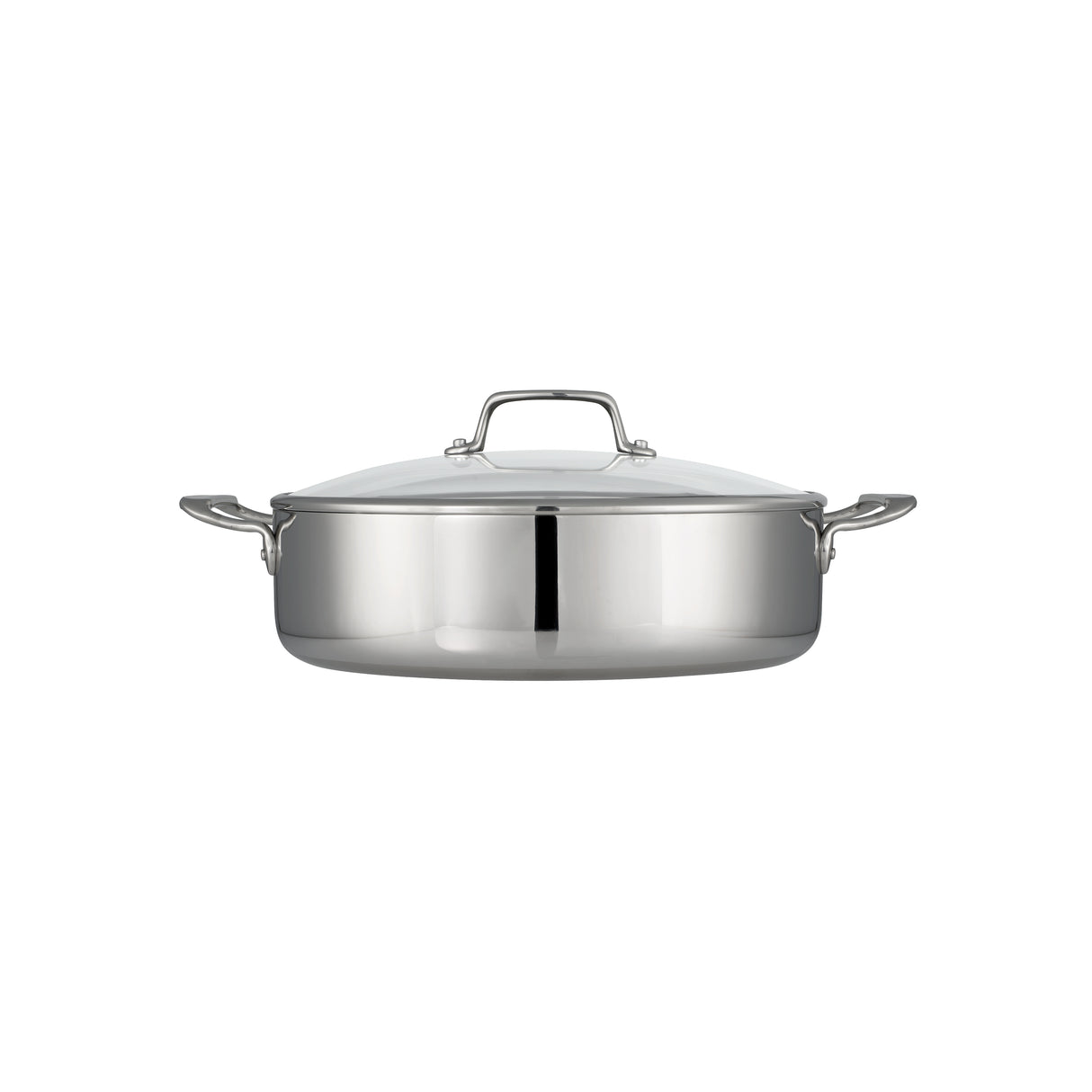 Tri-Ply Clad 6 Quart Stainless Steel Covered Braiser - Glass Lid