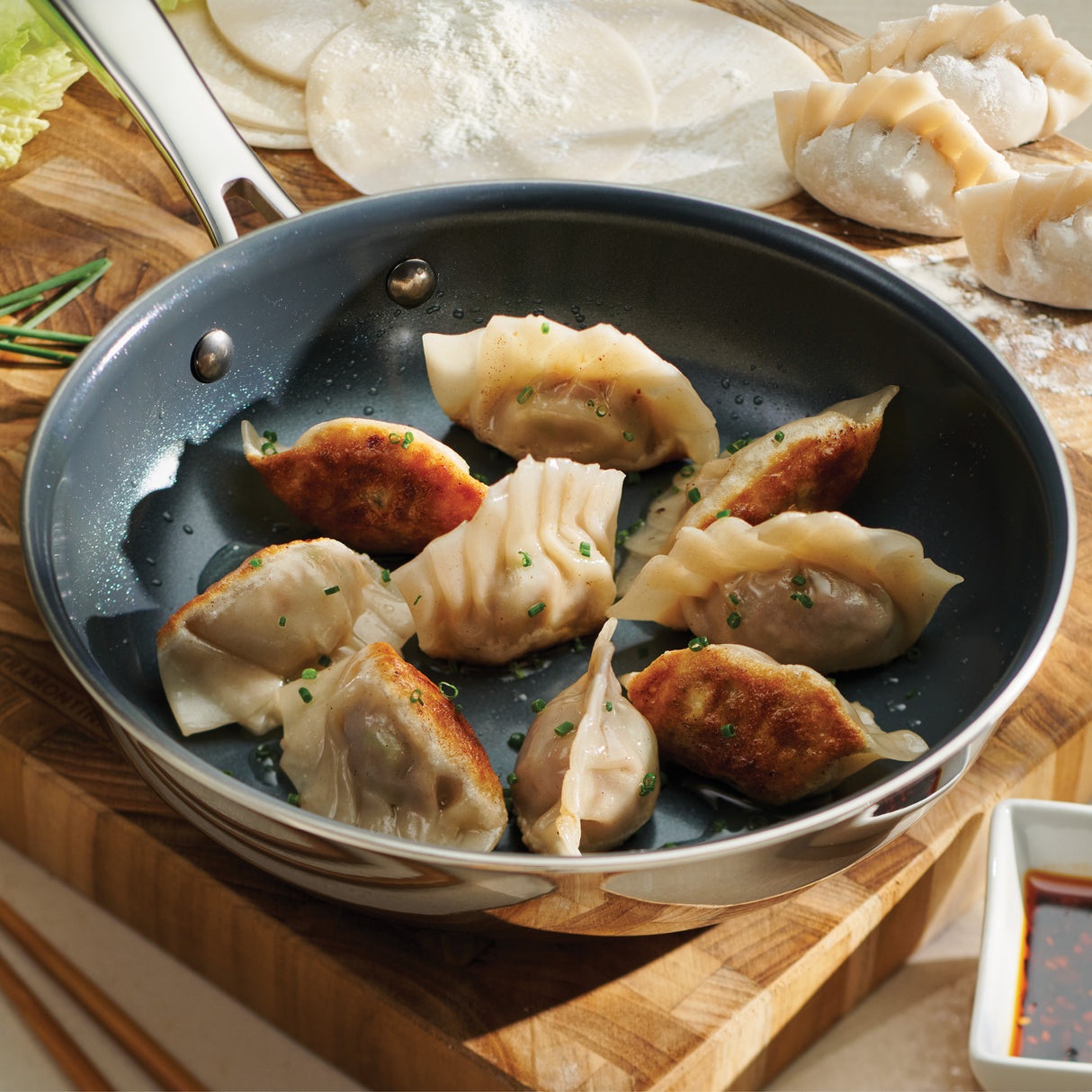 Tri-Ply Clad Stainless Steel Ceramic Nonstick Fry Pan