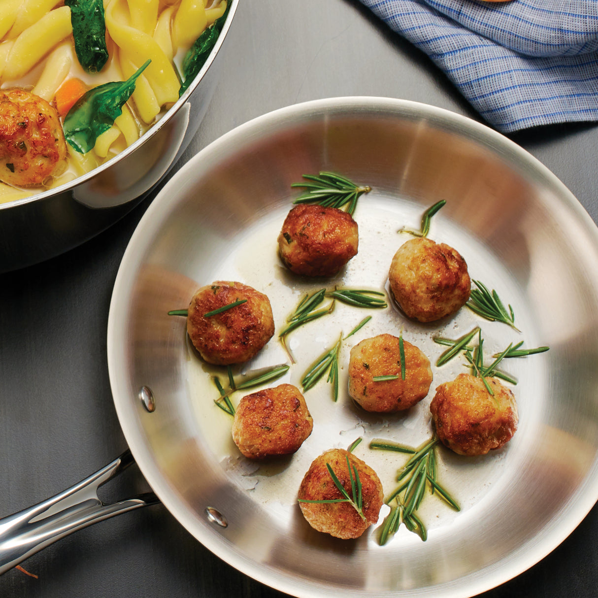 Tri-Ply Clad Stainless Steel Fry Pan - Boston Handle