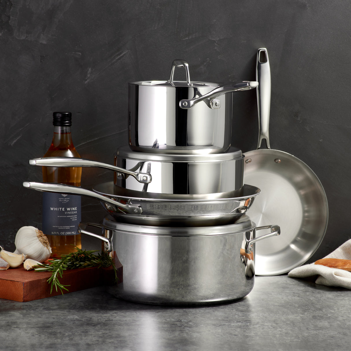 Signature Tri-Ply Clad Stainless Steel Cookware Set