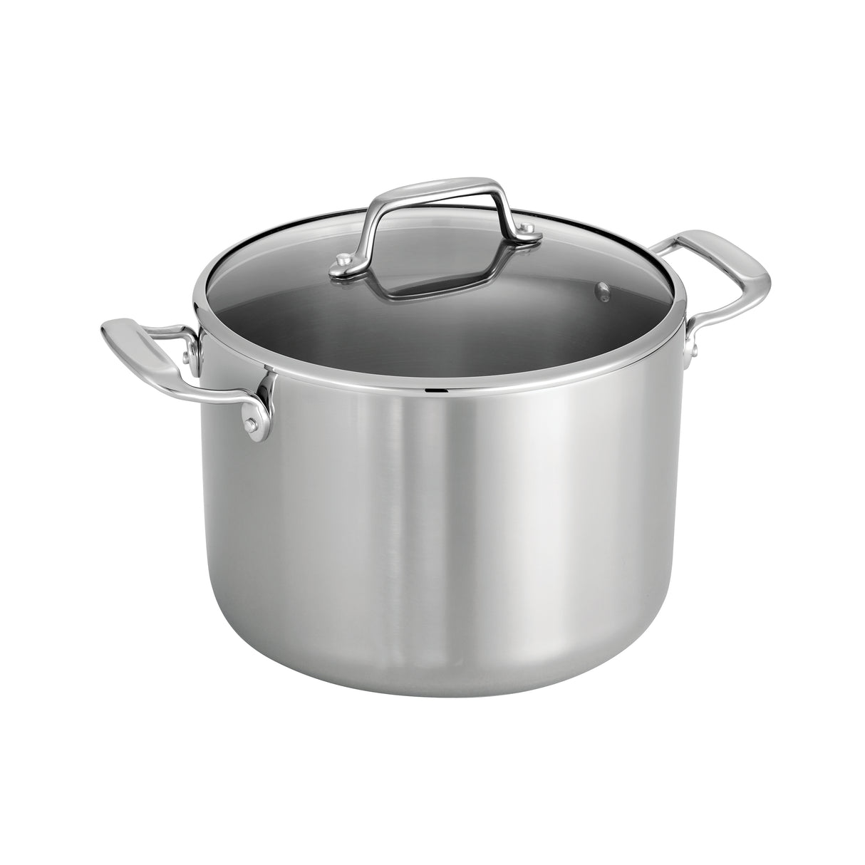 Tri-Ply Clad 8 Quart Stainless Steel Covered Stock Pot - Glass Lid