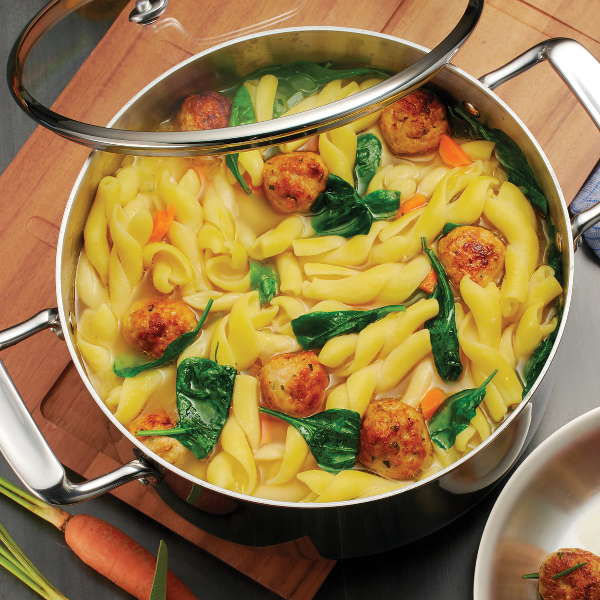 Tri-Ply Clad 8 Quart Stainless Steel Covered Stock Pot - Glass Lid