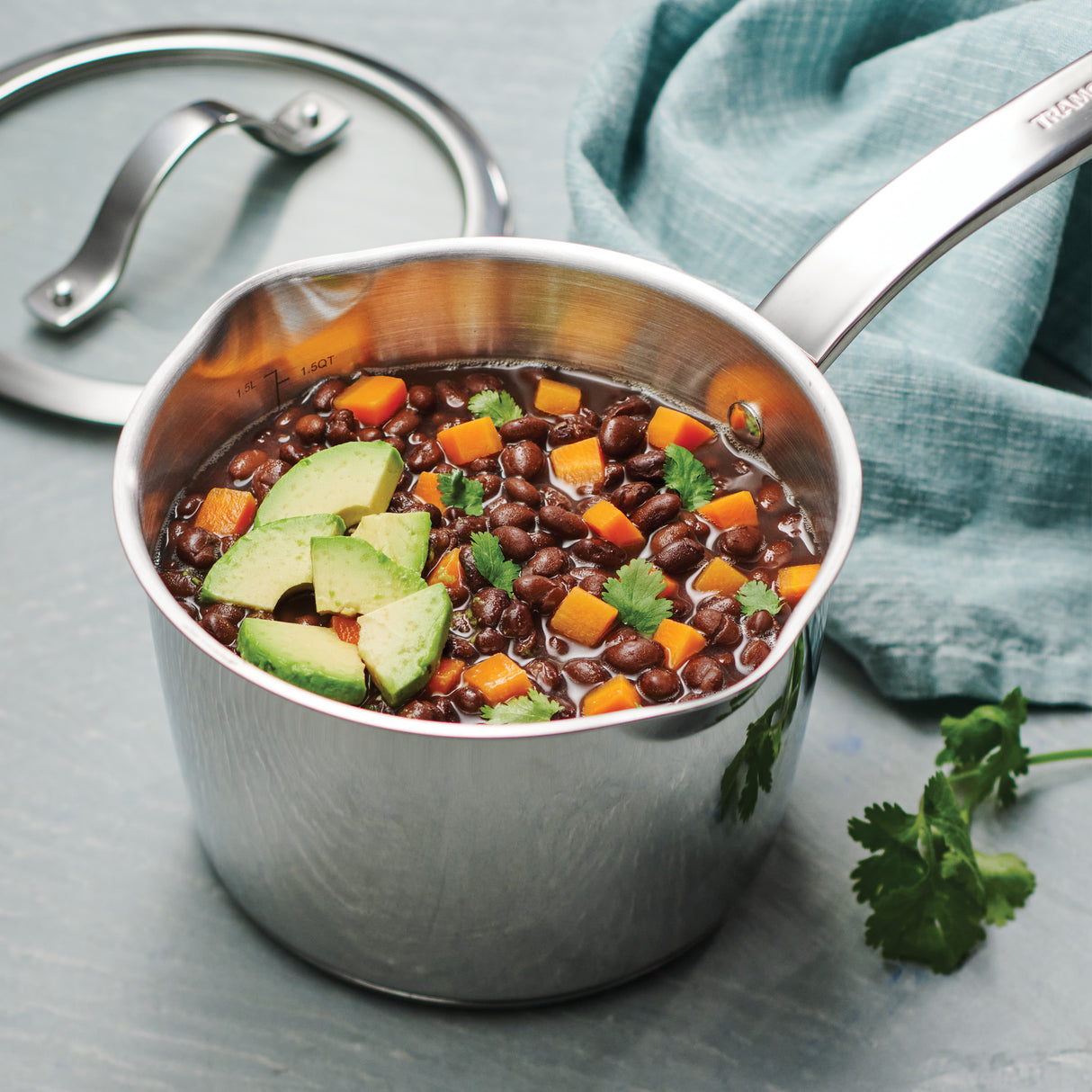 Tempo Tri-Ply Base Stainless Steel Covered Saucepan