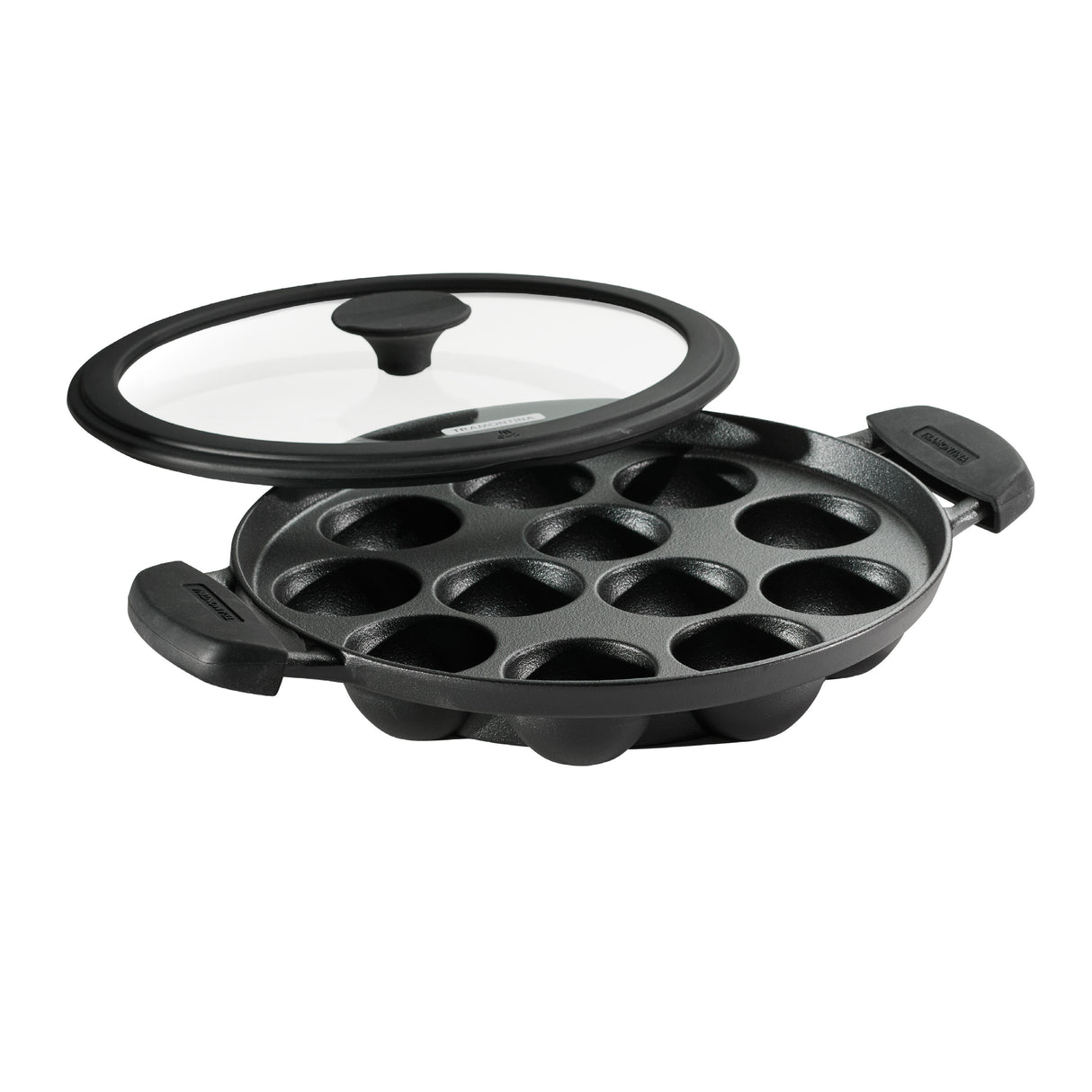 Utsava Pre-Seasoned Cast Iron Paniyarrakal with Lid