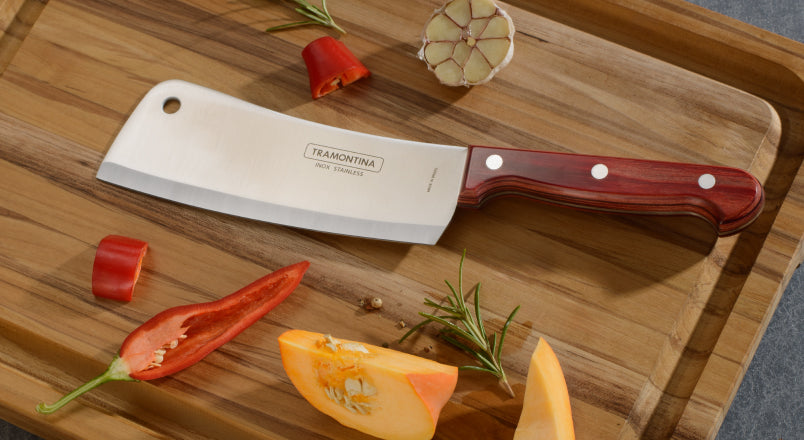 Tramontina kitchen knife on a cutting board