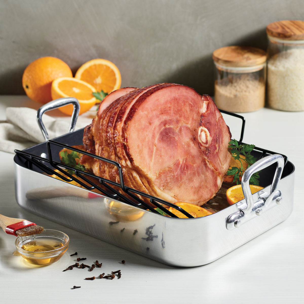 Pan With Rack 16 Inch Nonstick Roasting Pan with