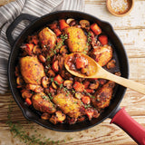 Pre-seasoned Cast Iron 2 Pk Skillets with Silicone Grips