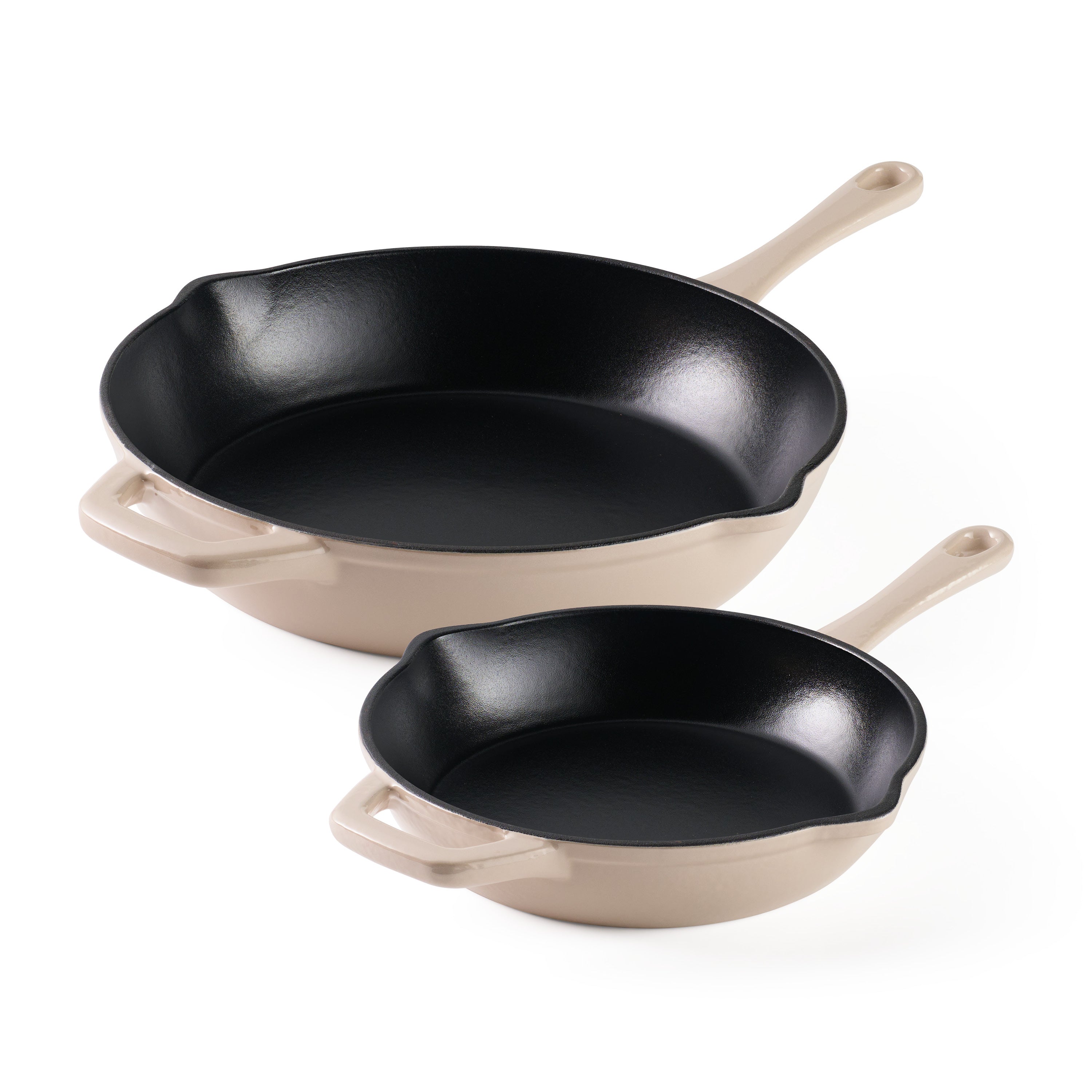 9 Inch and 12 Inch Enamel Cast Iron Skillet Set