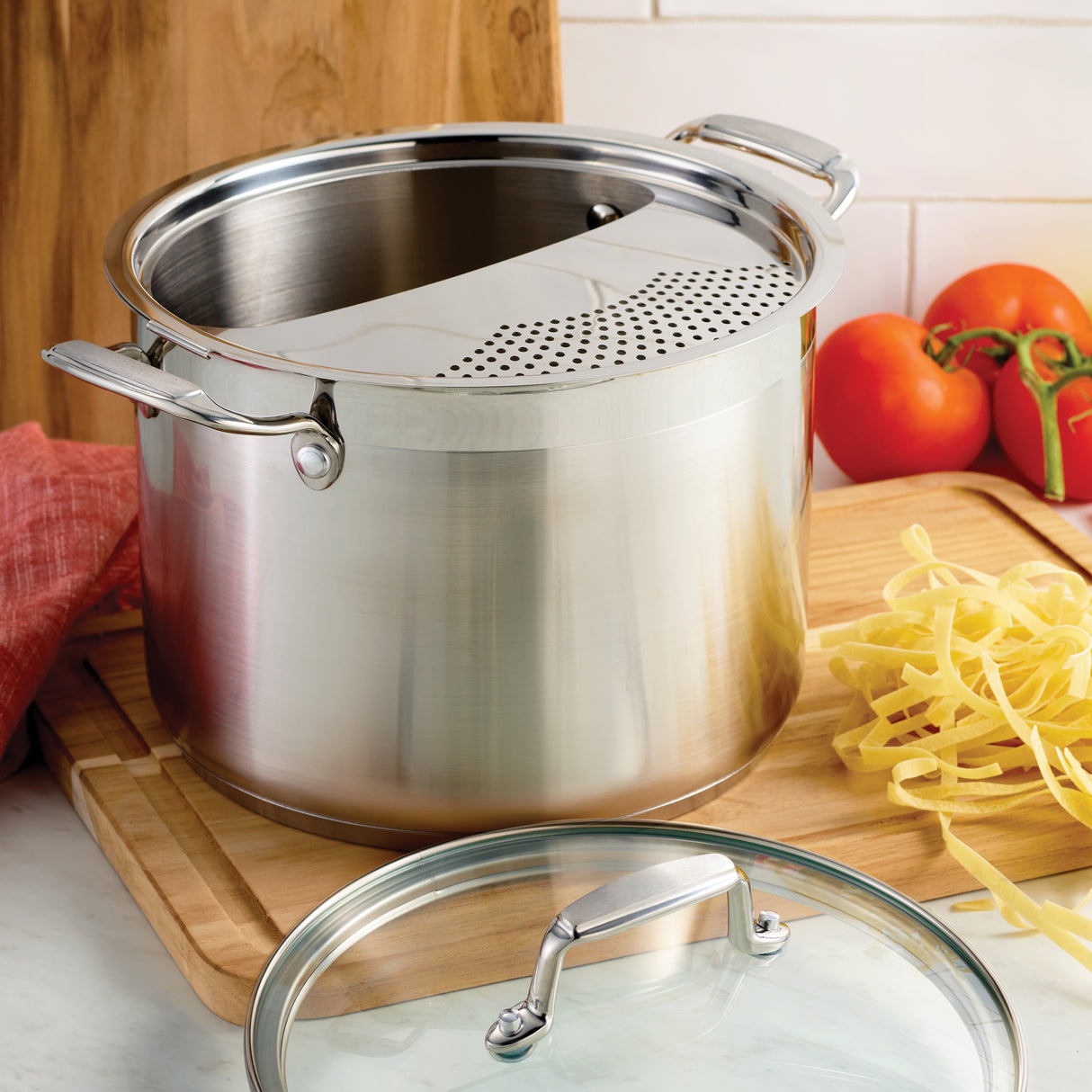 3 Piece - 6 Quart Stainless Steel Pasta Cooker