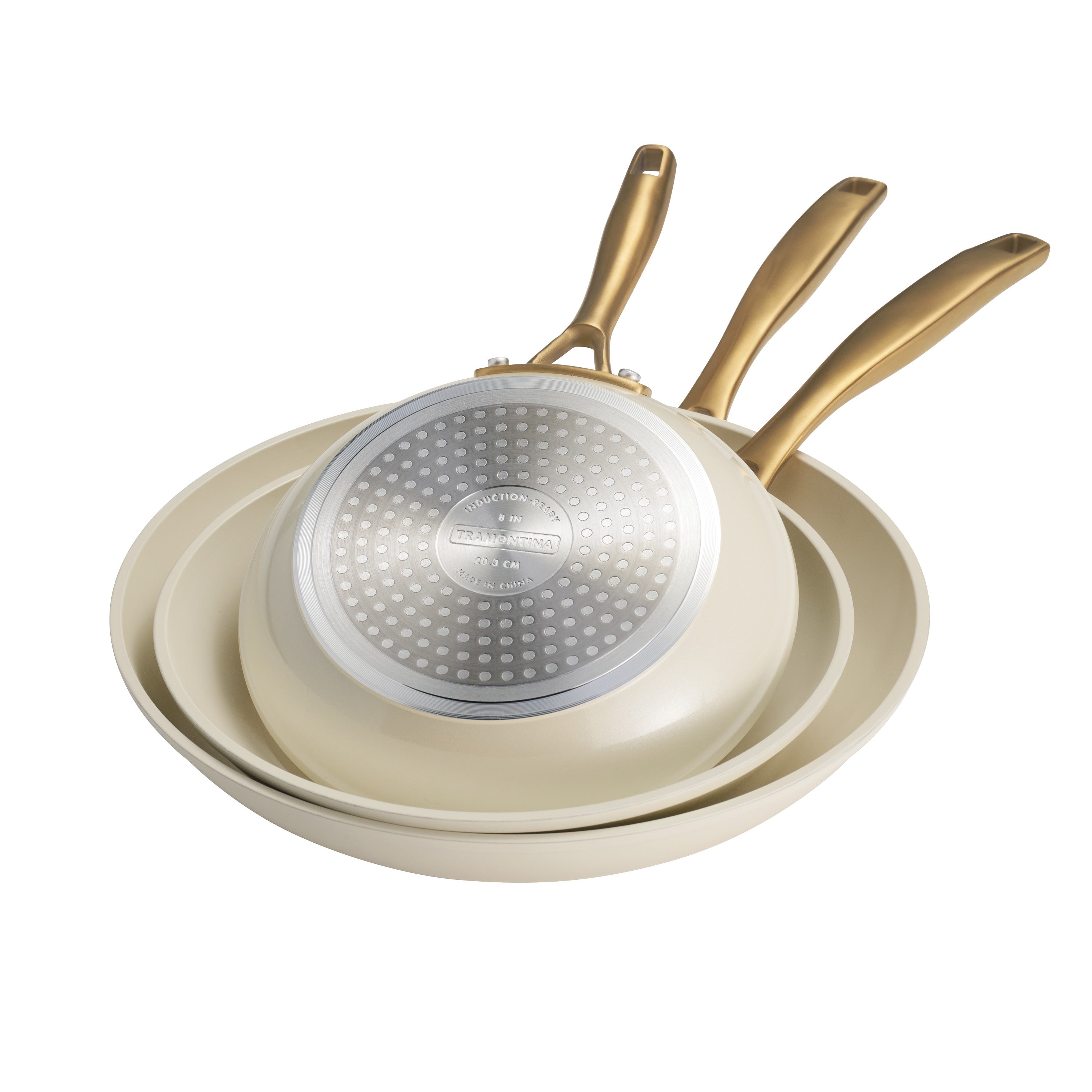 Tramontina トラモンティーナ ボウル3点セット　13.8.5QL Cold Forged 3-Pack Fry Pans with Ceramic Interior – Tramontina USA