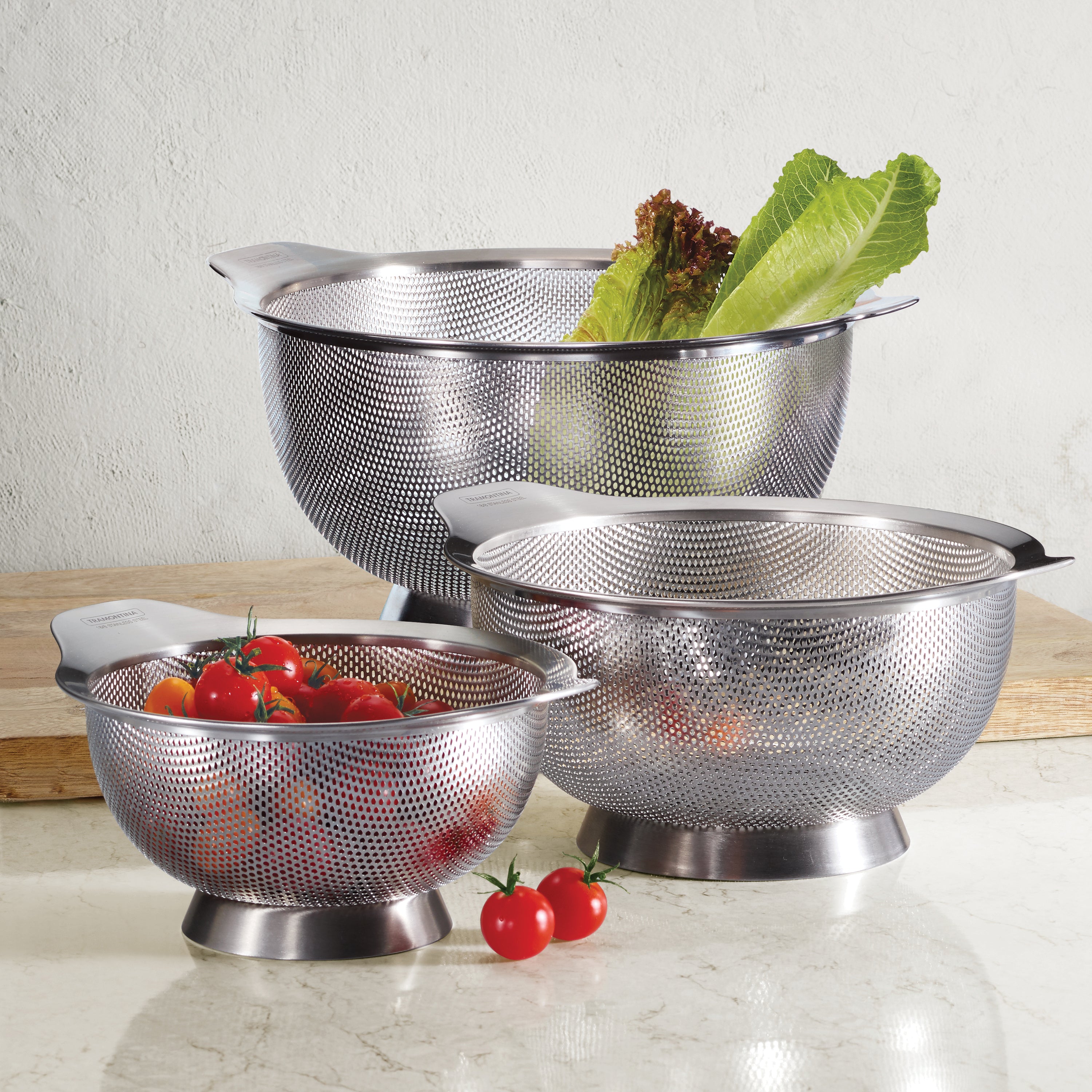 3 Pk Stainless Steel Colanders – Tramontina USA
