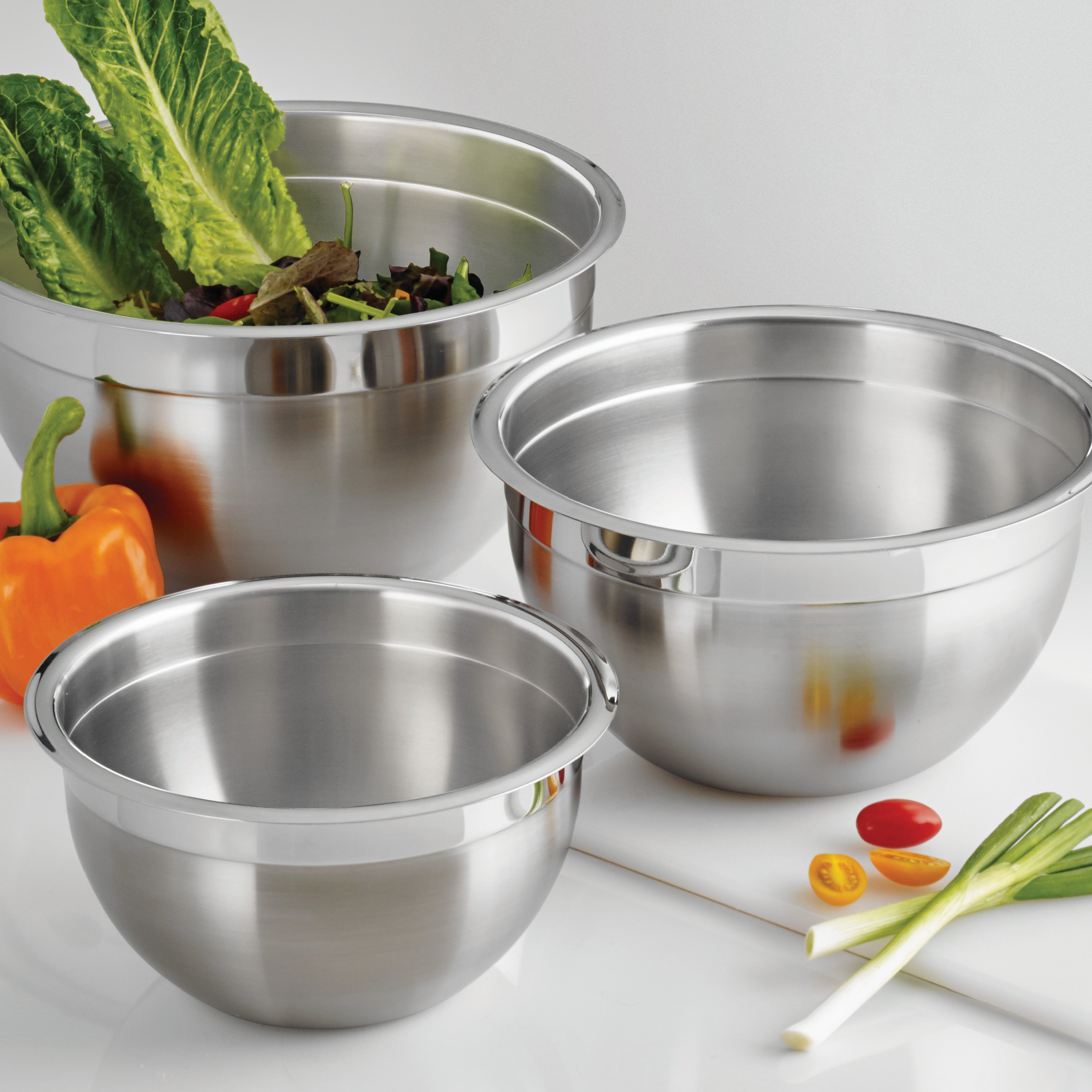 3 Piece Stainless Steel Mixing Bowl Set – Tramontina USA