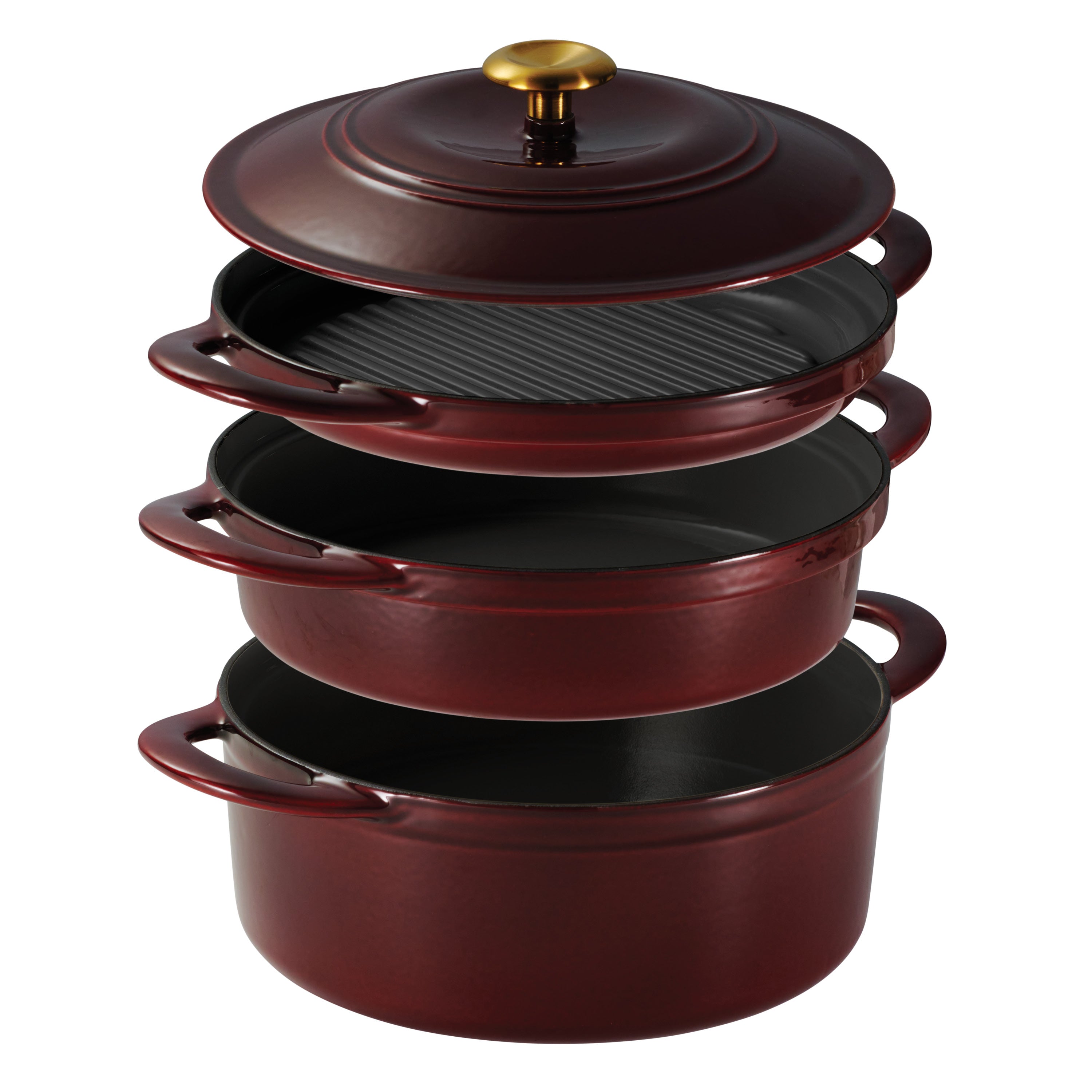4-Piece Stackable Enamel Cast Iron Cookware Set – Tramontina USA