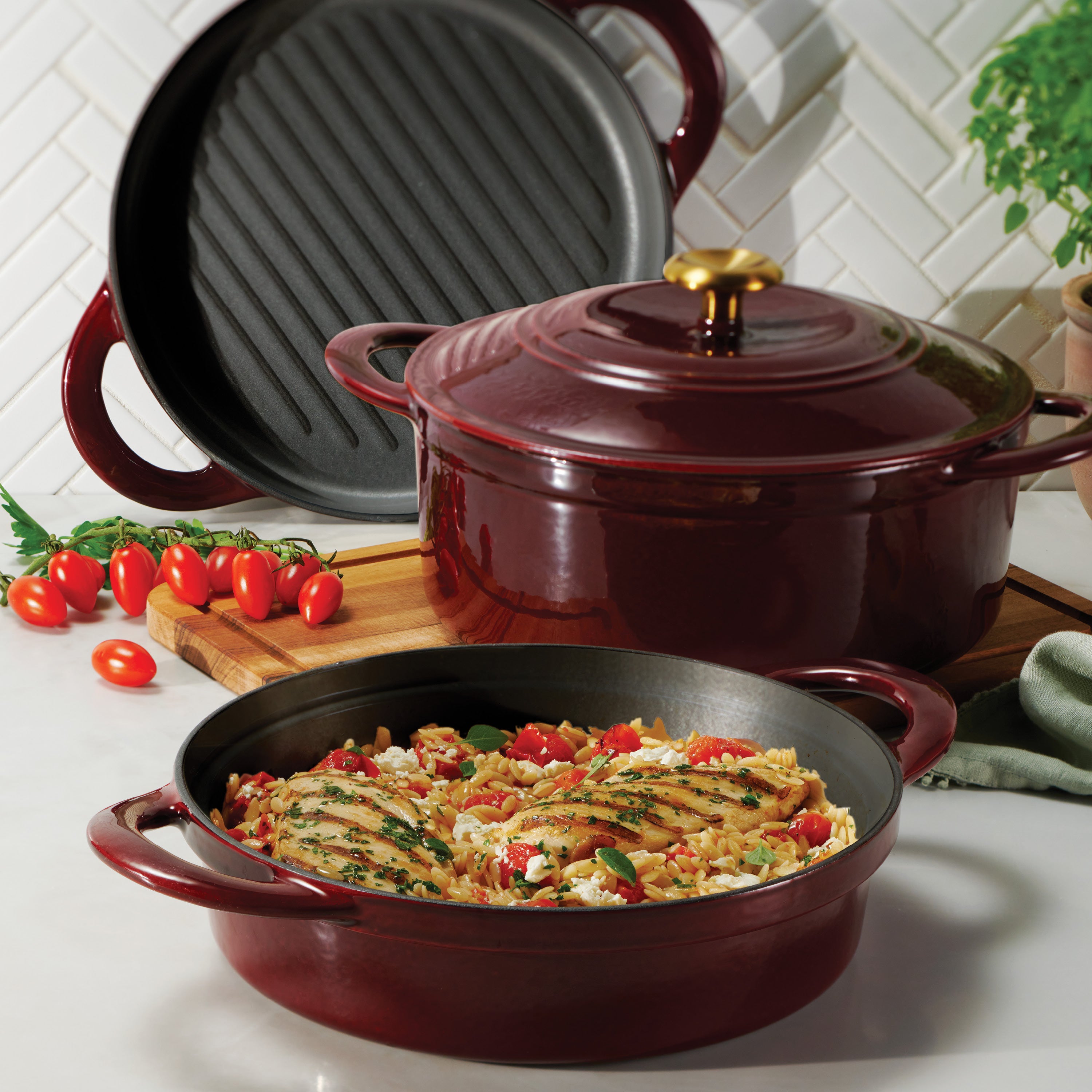 4-Piece Stackable Enamel Cast Iron Cookware Set – Tramontina USA