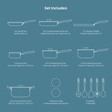 Primaware 18 Piece Nonstick Cookware Set