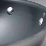 4 Piece Stainless Steel Fry Pan Set with Ceramic Nonstick Interior and Lids