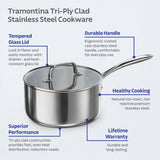 Triverge Tri Ply Clad Stainless Steel Cookware Set