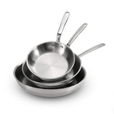 3-Piece Tri-Ply Clad Stainless Steel Fry Pans