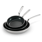3-Piece Tri-Ply Clad Ceramic Fry Pans