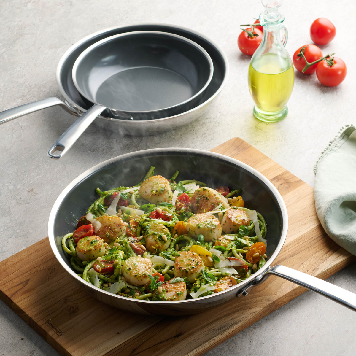 3-Piece Tri-Ply Clad Ceramic Fry Pans