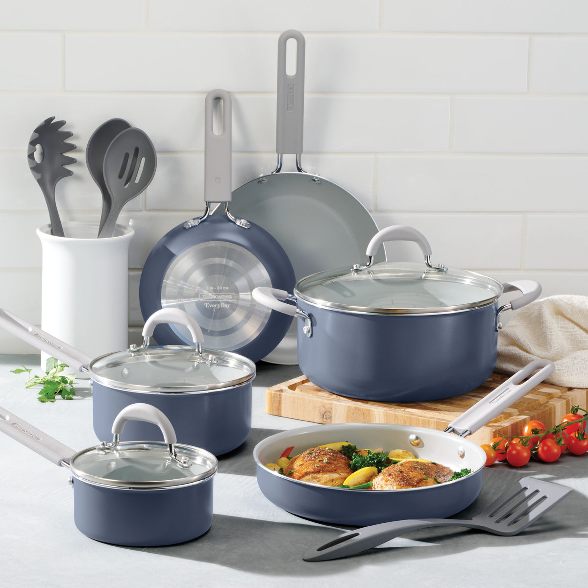 Everyday Style Cookware 13-Piece Everyday Ceramic Nonstick Cookware Set – Tramontina USA