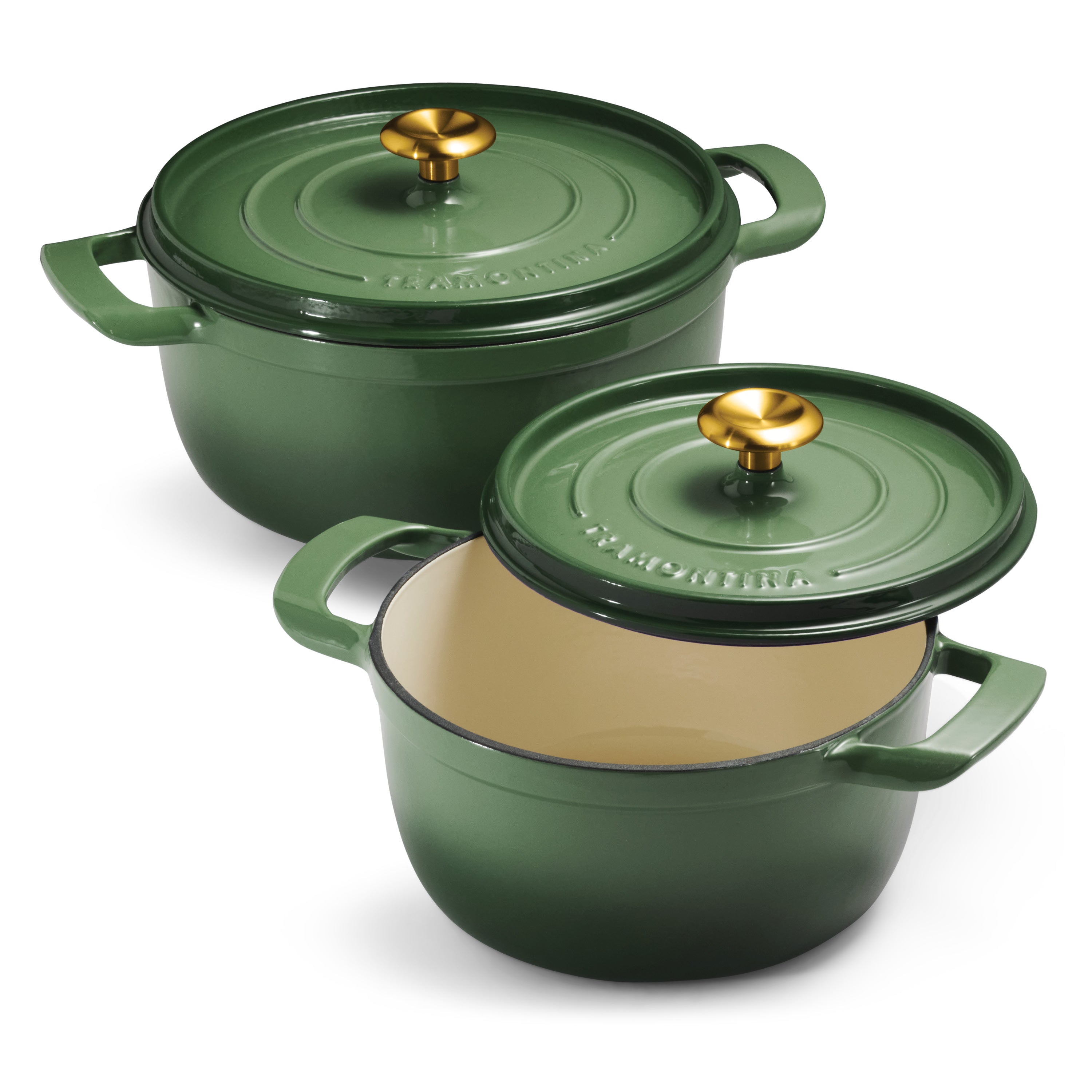 4-quart & 6-quart Enameled Cast Iron Round Dutch Oven Set