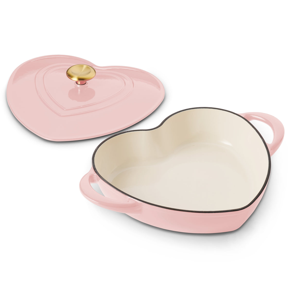 3 Quart Heart Shape Enameled Cast Iron Dutch Oven