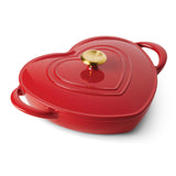3 Quart Heart Shape Enameled Cast Iron Dutch Oven
