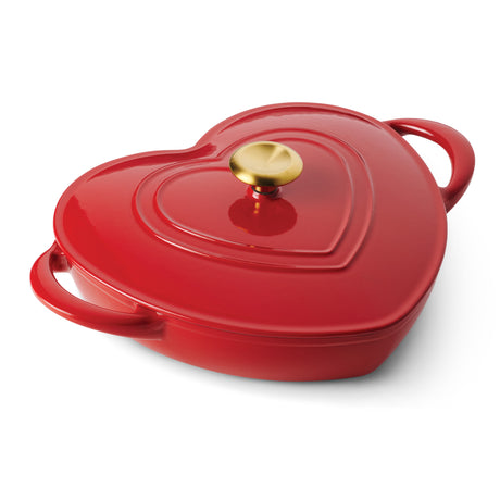 3 Quart Heart Shape Enameled Cast Iron Dutch Oven