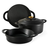 4-Piece Stackable Enamel Cast Iron Cookware Set