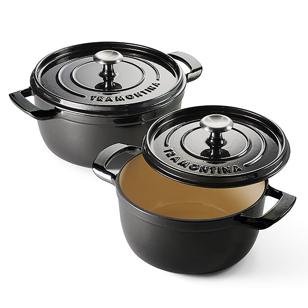 4-quart & 6-quart Enameled Cast Iron Round Dutch Oven Set