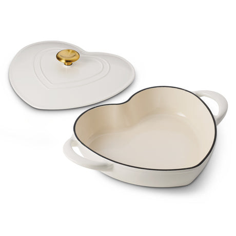 3 Quart Heart Shape Enameled Cast Iron Dutch Oven
