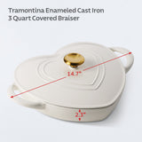 3 Quart Heart Shape Enameled Cast Iron Dutch Oven