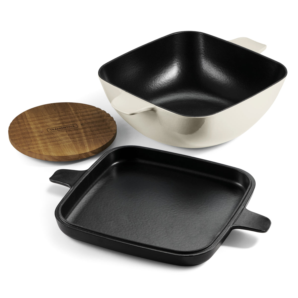 Multi Cooker Set Cultura 6.5 Quart Enameled Cast Iron Multi-Cooker with Reversible Lid ...