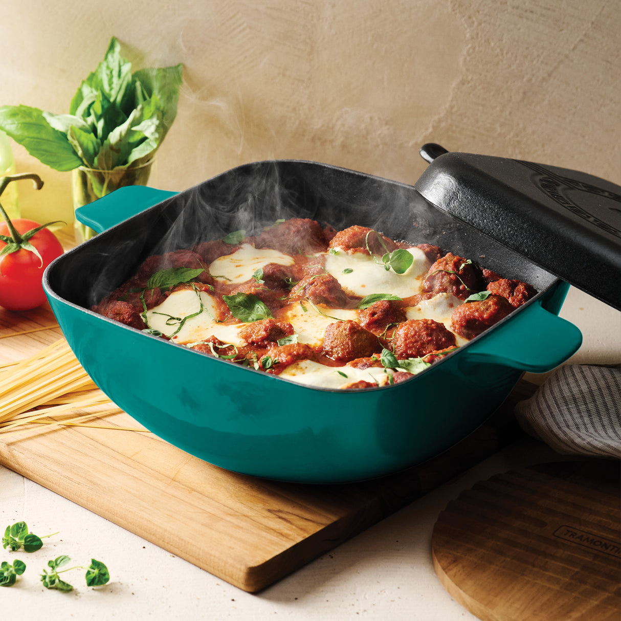 Cultura 6.5 Quart Enameled Cast Iron Multi-Cooker with Reversible Lid
