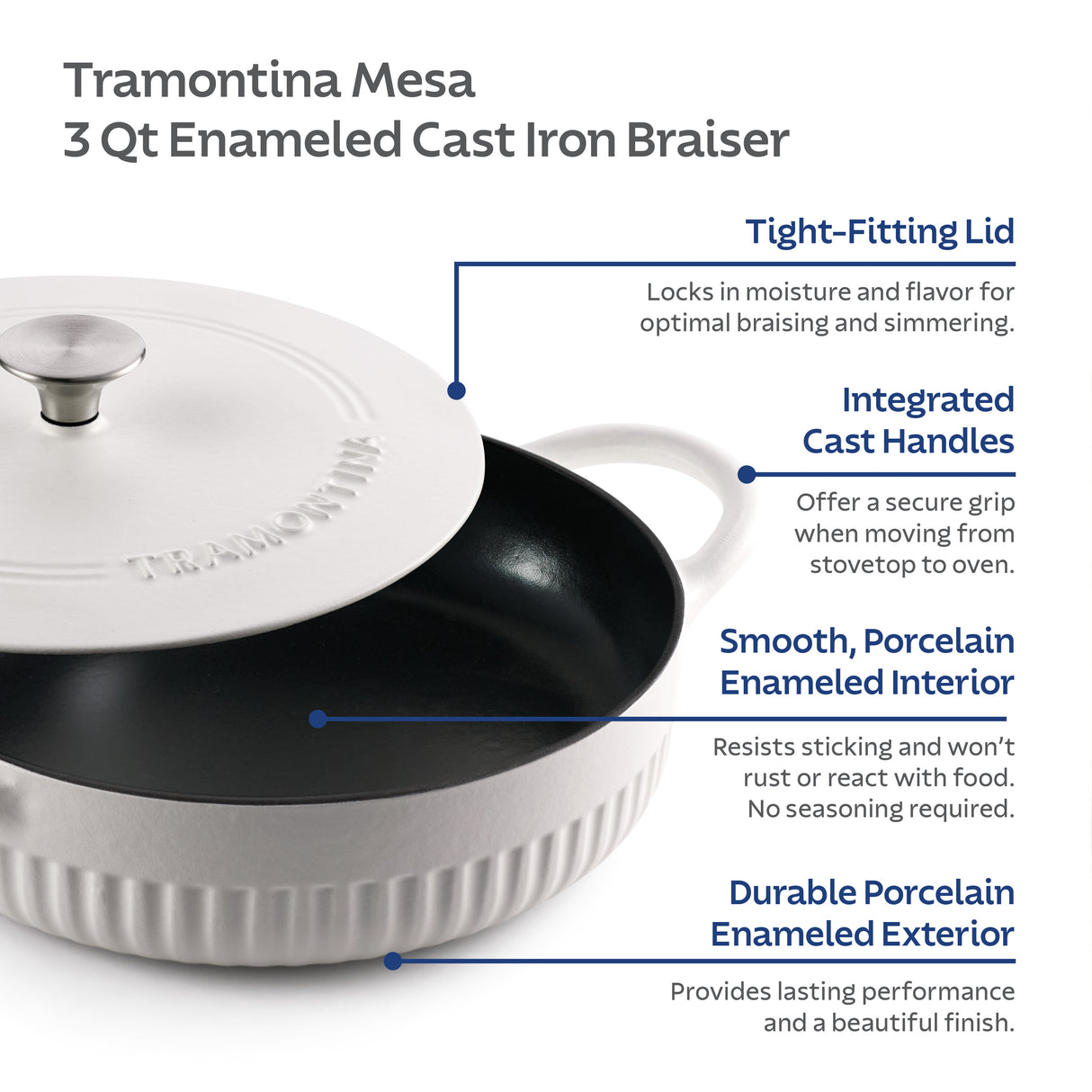 Mesa 3.5 Quart Enameled Cast Iron Braiser