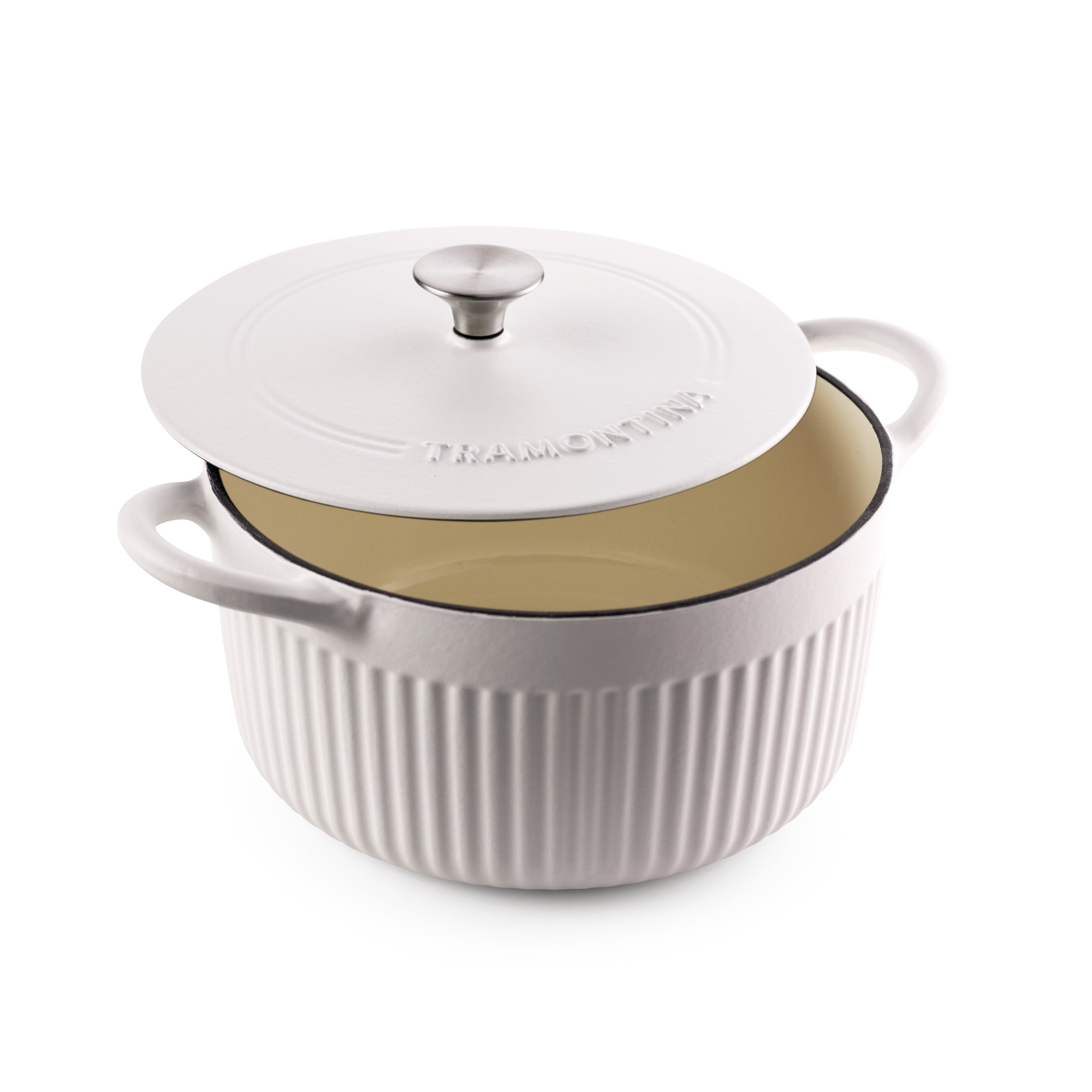 TRAMONTINA 鋳鉄 両手鍋 ホワイト 約25cm Mesa 5.5 Quart Enameled Cast Iron Dutch Oven – Tramontina USA