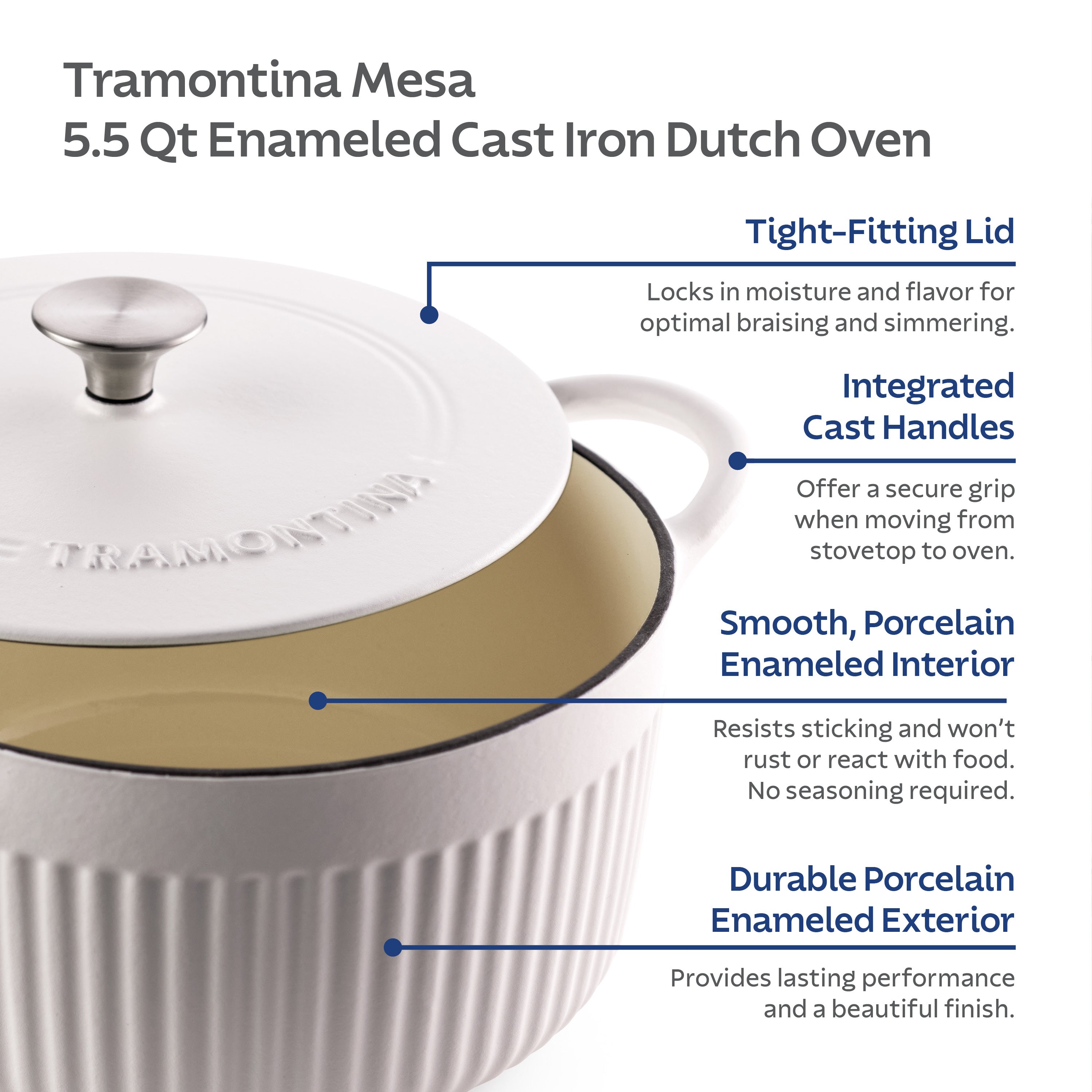 Mesa 5.5 Quart Enameled Cast Iron Dutch Oven – Tramontina USA