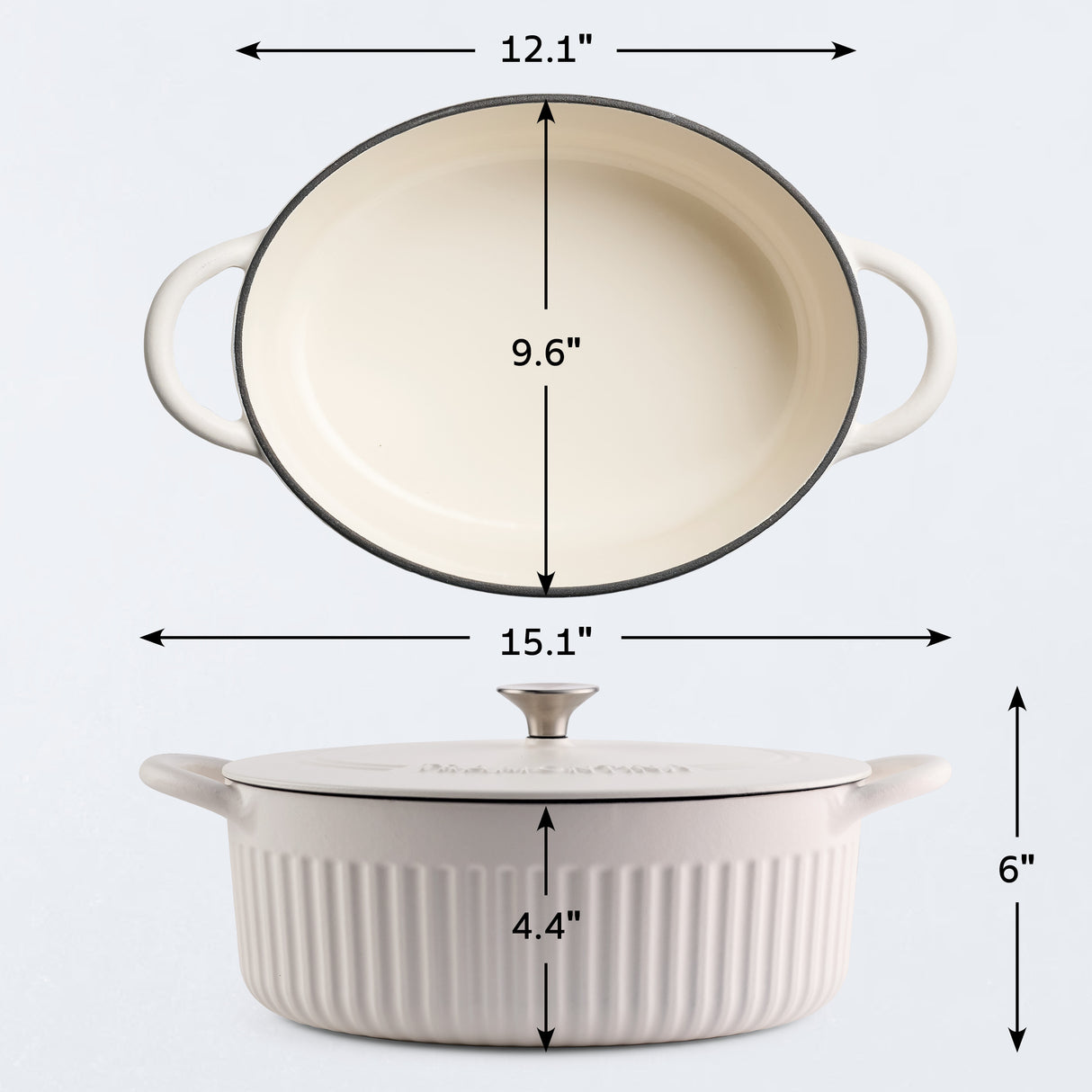 Mesa 5.5 Quart Enameled Cast Iron Oval Dutch Oven