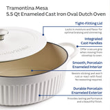 Mesa 5.5 Quart Enameled Cast Iron Oval Dutch Oven