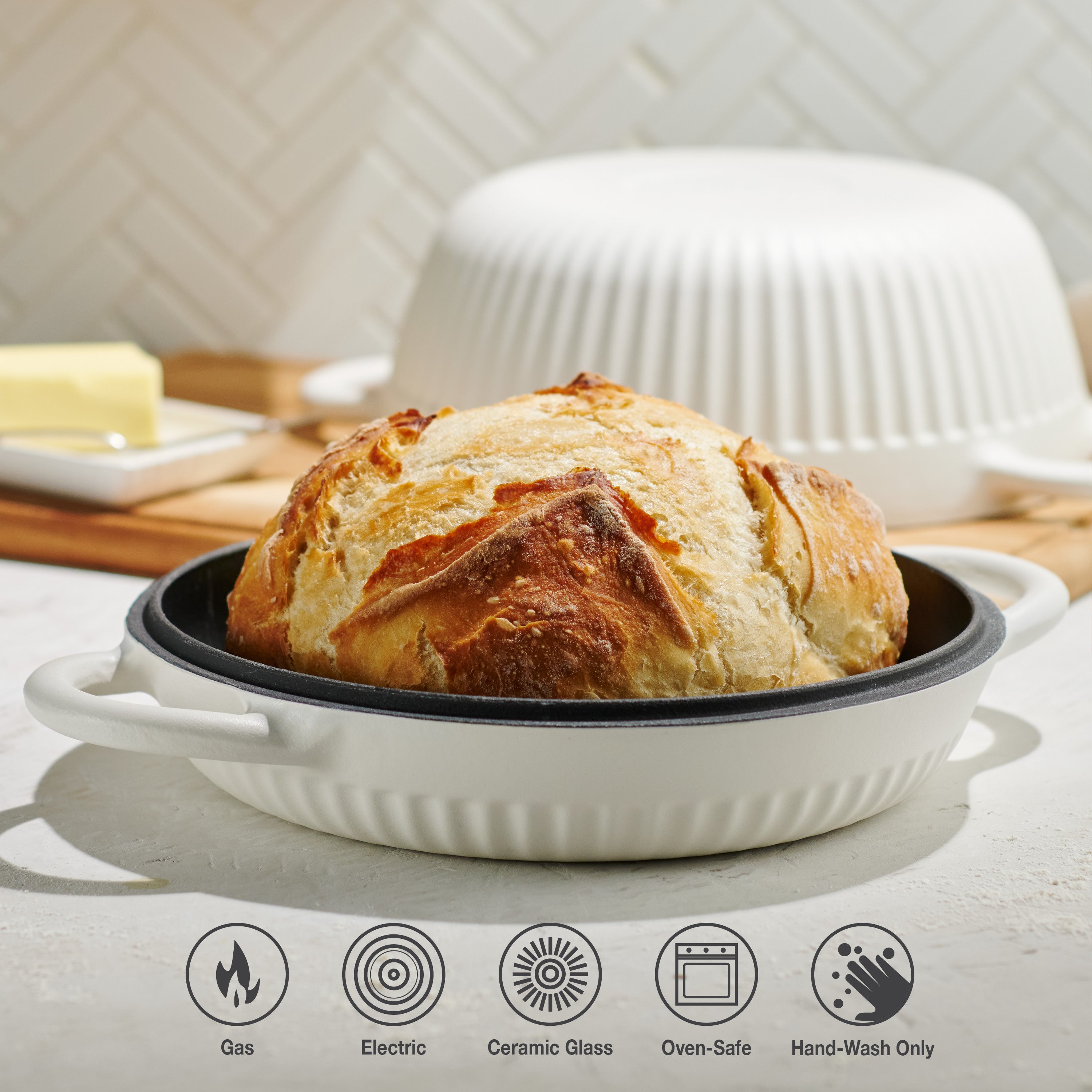 Mesa 2-Piece Enameled Cast Iron Multipurpose Bread Oven