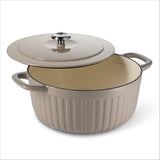 7 Quart Fluted Enameled Cast Iron Dutch Oven