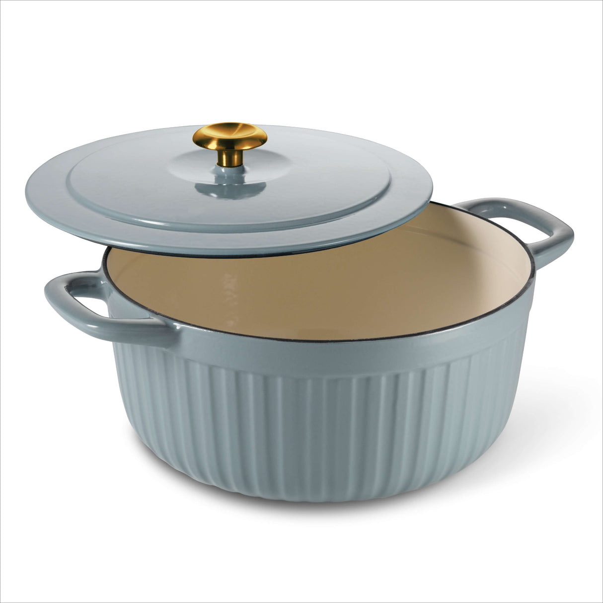 7 Quart Fluted Enameled Cast Iron Dutch Oven