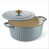 7 Quart Fluted Enameled Cast Iron Dutch Oven