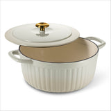 7 Quart Fluted Enameled Cast Iron Dutch Oven