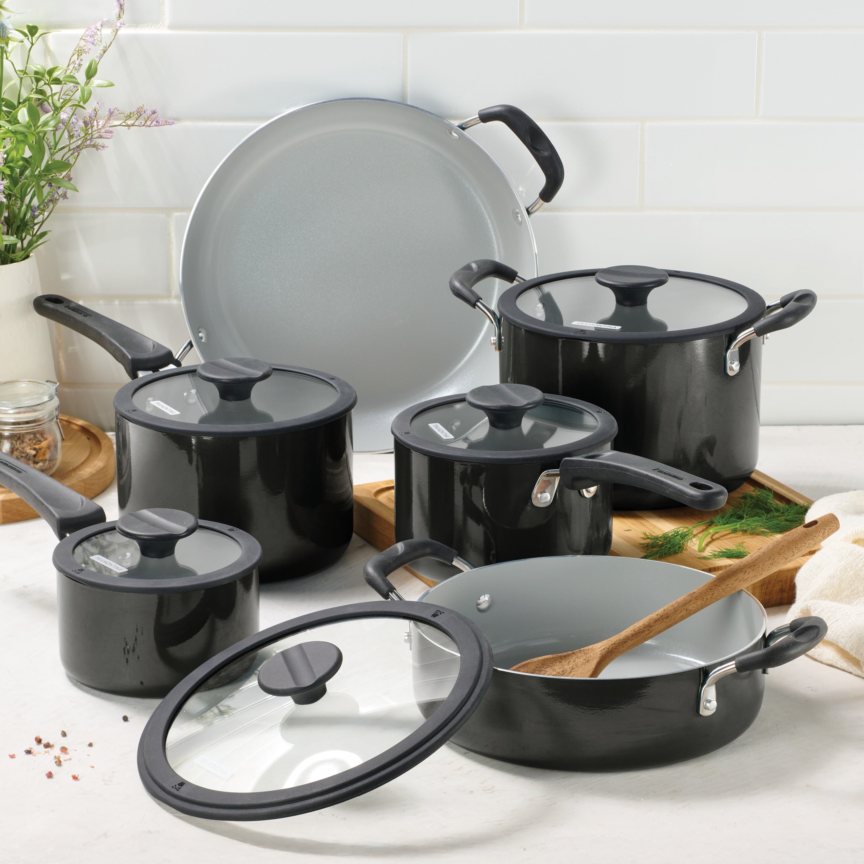 Tramontina Nesting Ceramic Nonstick Cookware Set - Thumbnail 4