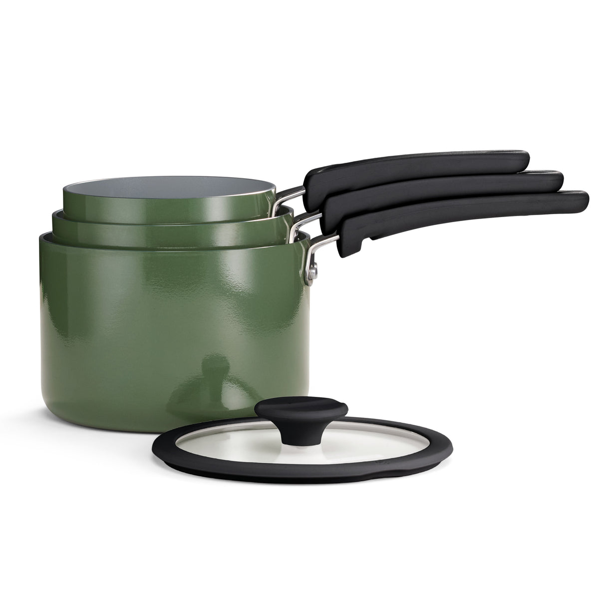 Nesting 6 Piece Ceramic Nonstick Cookware Set