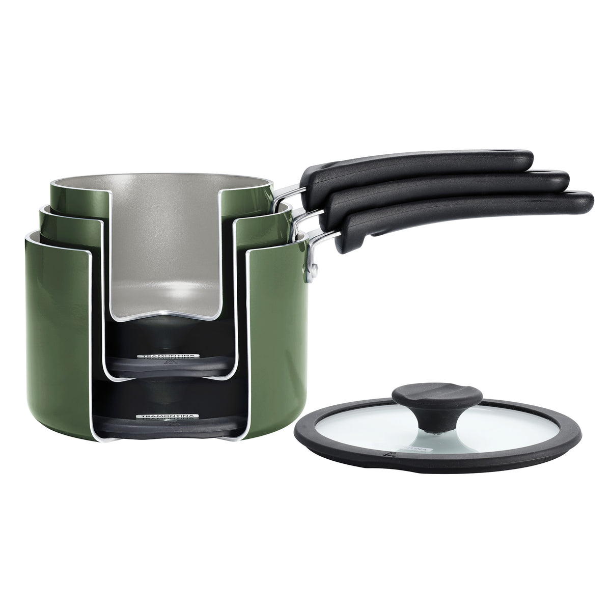 Nesting 6 Piece Ceramic Nonstick Cookware Set