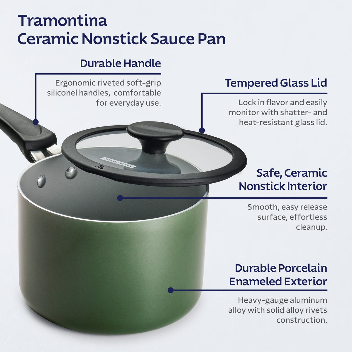 Nesting 6 Piece Ceramic Nonstick Cookware Set