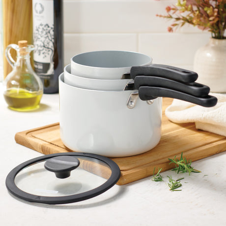 Nesting 6 Piece Ceramic Nonstick Cookware Set
